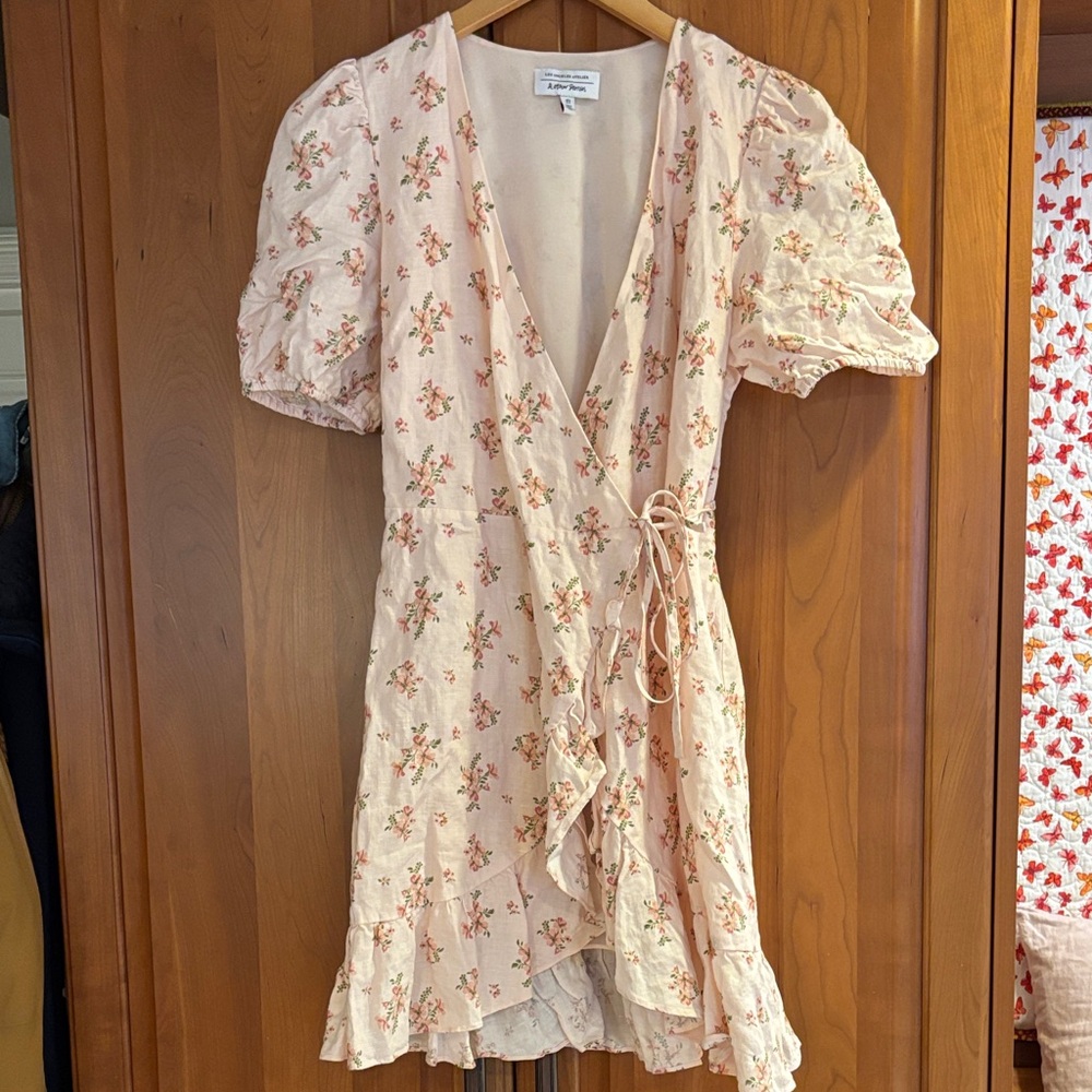 & Other Stories floral mini wrap dress